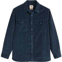 Levi's Ανδρικό Πουκάμισο Βαμβακερό Καρό Μακρυμάνικο Κανονική Γραμμή Overshirt Navy Μπλε 19573-0276