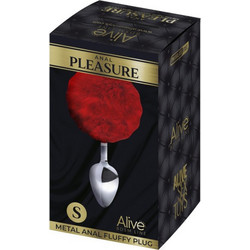 Alive Anal Pleasure Fluffy Small Πρωκτική Σφήνα Κόκκινη