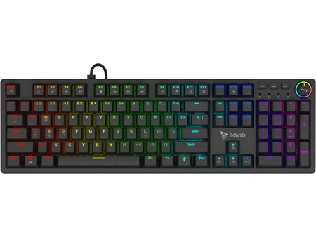 SAVIO STYX Μηχανικό Gaming Πληκτρολόγιο με Outemu Brown Διακόπτες RGB Black
