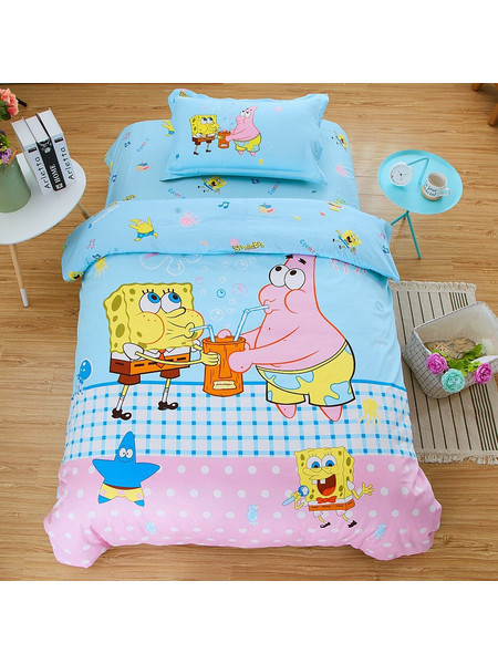 Mc Decor SpongeBob 4917 Σετ Παιδική Παπλωματοθήκη Μονή Βαμβακερή 160x240 Γαλάζια Ροζ