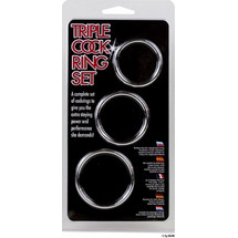 Triple Cock Ring Σετ Δαχτυλίδια Πέους Μεταλλικό Ασημί 3τμχ