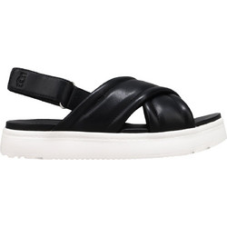 UGG Zayne Δερμάτινα Γυναικεία Σανδάλια Μαύρα 1136752-BLLE