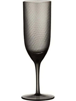 Ladelle Ποτήρι Σαμπάνιας Γυάλινo Κολωνάτο Katrina Pewter Anthracite Γκρι 220ml 60484
