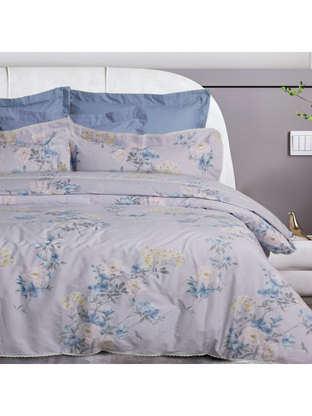 Das Home Σετ Σεντόνια King Size Βαμβακοσατέν 250x270 Prestige 1710 Grey Lilac