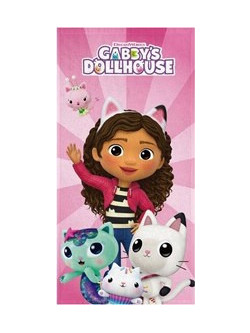 Gabby's Dollhouse Παιδική Πετσέτα Θαλάσσης Ροζ 70x140cm 1235582