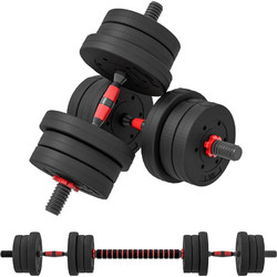 HOMCOM A91-143V01BK Ρυθμιζόμενοι Αλτήρες Σετ με Μπάρα 20kg