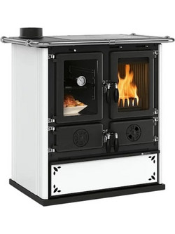 La Nordica Rosetta Sinistra 5.0 Steel White Μαντεμένια Ξυλόσομπα Αερόθερμη με Φούρνο 7.9kW