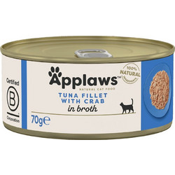 Applaws Adult Fillets with Tuna & Crab in Broth 70gr