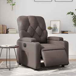 vidaXL Πολυθρόνα Relax με Υποπόδιο Ανακλινόμενη Δερματίνη Καφέ 3204760