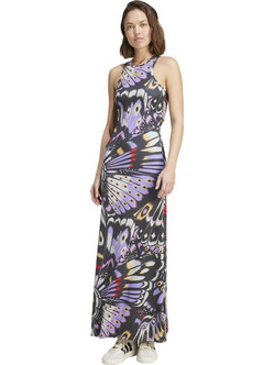 Adidas x Farm Rio Premium Maxi Καλοκαιρινό Αθλητικό Φόρεμα Μαύρο JL8609