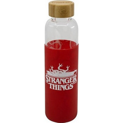 Stor Stranger Things Παιδικό Παγούρι Γυάλινο Διαφανές Κόκκινο 585ml