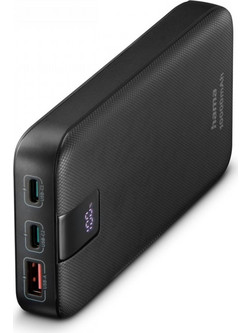 Hama PD 10" Power Bank 10000mAh 37W με Θύρα USB-A & 2 Θύρες USB-C Black
