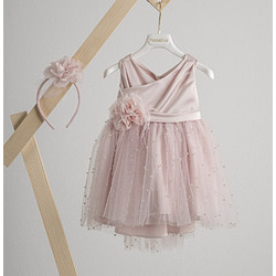Piccolino Zoe Βαπτιστικό Φόρεμα Pink 2τμχ DR25S154