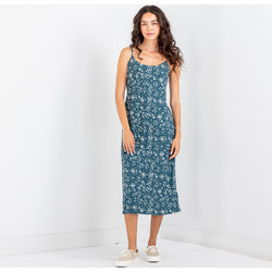 RVCA Maiden Midi Καλοκαιρινό Καθημερινό Φόρεμα Floral Πετρόλ AVJWD00241-BRK0