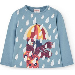 Boboli Παιδικό T-Shirt Μακρυμάνικο Γαλάζιο 242075-4732