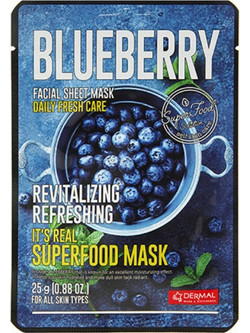 Dermal It's Real Superfood Blueberry Sheet Μάσκα Προσώπου για Ενυδάτωση 25gr