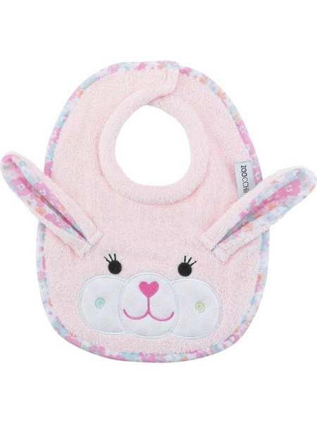 Zoocchini Beatrice The Bunny Σαλιάρα από 100% Βαμβάκι με Αυτοκόλλητο Ροζ