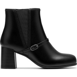 Clarks Keirista Γυναικεία Μποτάκια Chelsea Δερμάτινα Μαύρα με Χοντρό Ψηλό Τακούνι 26184261