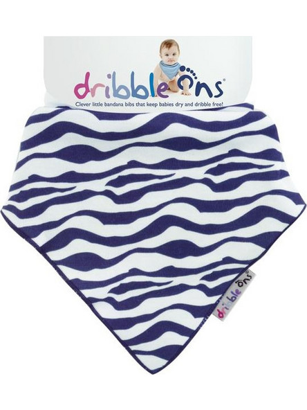 Dribble Ons Zebra Σαλιάρα Μπαντάνα Υφασμάτινη με Κουμπί Λευκή Μαύρη
