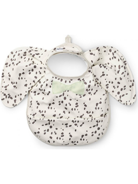 Elodie Details Dalmatian Dots Αδιάβροχη Σαλιάρα Ποδιά Υφασμάτινη με Αυτοκόλλητο Τσέπη & Μανίκια 3m+ Λευκή