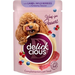 Delickcious Woof-for Dessert with Lamb & Wild Berries in Creamy Sauce 80gr