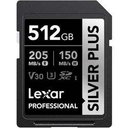 Lexar Silver Plus SDXC 512GB U3 V30 UHS-I 205MB/s