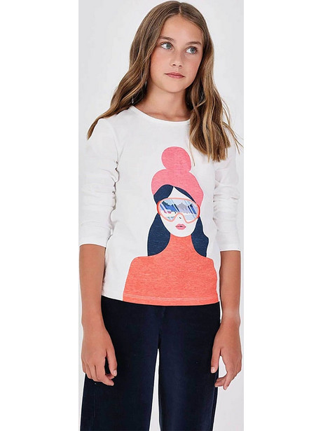 Boboli Παιδικό T-Shirt Μακρυμάνικο Λευκό Πολύχρωμο 432065-1111