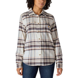 Carhartt Μακρυμάνικο Γυναικείο Πουκάμισο Βαμβακερό Καρό Εκρού 107135-A35