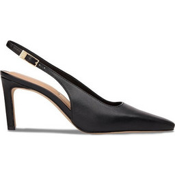 Tommy Hilfiger Γόβες Slingback Δερμάτινες με Λεπτό Ψηλό Τακούνι Μαύρες FW0FW08636-BDS