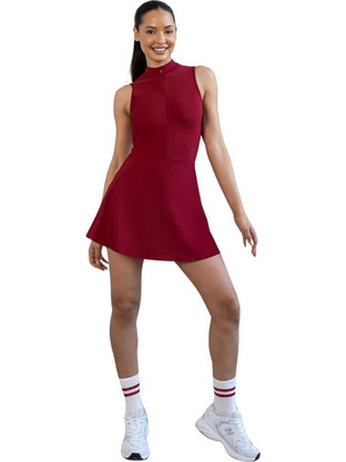 Lismina Mini Καλοκαιρινό Αθλητικό Φόρεμα Μπορντό Q-1107