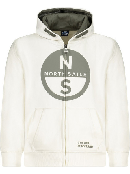 North Sails Παιδική Ζακέτα Φούτερ με Κουκούλα και Φερμουάρ Μπεζ Χακί 794476000-0105
