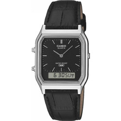 Casio Collection Ανδρικό Ρολόι Χρονογράφος με Μαύρο Καουτσούκ Λουράκι AQ-230EL-1AEF