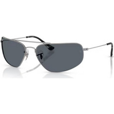 Ray-Ban RB3780 004/R5 Ανδρικά Γυαλιά Ηλίου Μάσκα Μεταλλικά Ασημί με Μαύρο Φακό
