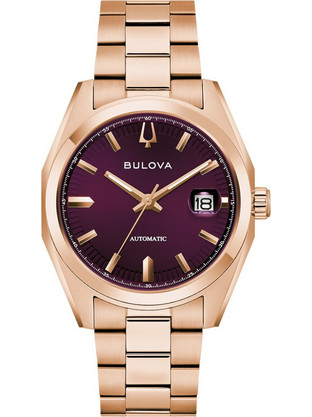 Bulova Surveyor Ανδρικό Ρολόι Αυτόματο με Ροζ Χρυσό Μεταλλικό Μπρασελέ 97B234