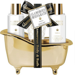 Glamorous Gold Tube Shower Gel 120ml + Body Lotion 120ml + Body Scrub 80gr