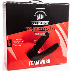 All Black Steroid Teamwork Διπλό Dildo με Βεντούζα Μαύρο