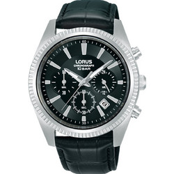 Lorus Ανδρικό Ρολόι Χρονογράφος με Μαύρο Δερμάτινο Λουράκι RT301LX9