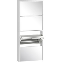 HOMCOM Παπουτσοθήκη Ξύλινη Λευκή M63xΠ14xΥ146cm 837-647V00WT