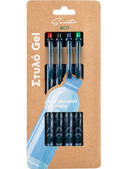Sentio Eco Σετ Στυλό Gel 0.7mm Πολύχρωμο 4τμχ ST40667