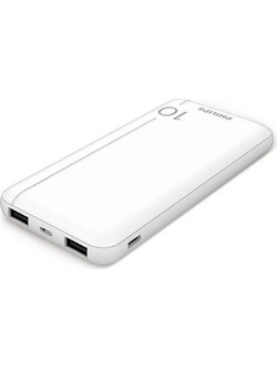 Philips DLP1810CW/GRS Power Bank 10000mAh με 2 Θύρες USB-A & Θύρα USB-C White