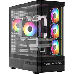 Modecom Volcano AQ200 Black Gaming Midi Tower Κουτί Υπολογιστή RGB με Πλαϊνό Παράθυρο