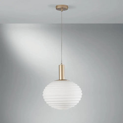 LUCE Ripple I-RIPPLE-S32-ORO Κρεμαστό Φωτιστικό Οροφής Μπάλα Μονόφωτο E27 Χρυσό 32x150cm