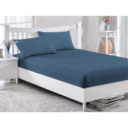 Γαρύφαλλο Σεντόνι King Size Βαμβακερό με Λάστιχο 180x200+30 Dark Indigo