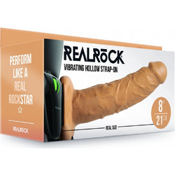 Shots RealRock 8" Hollow Harness Strap On με Dildo 20.5cm & Δόνηση Latin