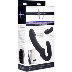Strap U Evoke Strapless Strap On 24cm με Δόνηση Μαύρο