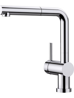 Blanco Linus-S-F 514023 Μπαταρία Κουζίνας Πάγκου Διπλής Παροχής Ανάμεικτη με Ντουζ Inox