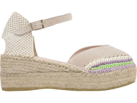 Macarena Serraje Καλοκαιρινές Γυναικείες Πλατφόρμες Εσπαντρίγες Κλειστές Χαμηλές Μπεζ JAVA97SE