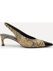 Rotate Γόβες Slingback Δερμάτινες με Λεπτό Χαμηλό Τακούνι Μπεζ 1159843091