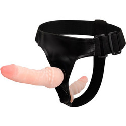 Amour Harness Strap On με Διπλό Dildo Flesh