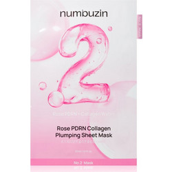 Numbuzin No.2 Rose PDRN Collagen Plumping Sheet Μάσκα Προσώπου για Ενυδάτωση & Λάμψη με Υαλουρονικό & Κολλαγόνο 5τμχ